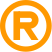 "R" in a circle