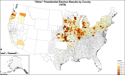 Map of "other" presidential election results by county