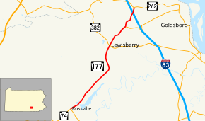 Pennsylvania Route 177 map.svg