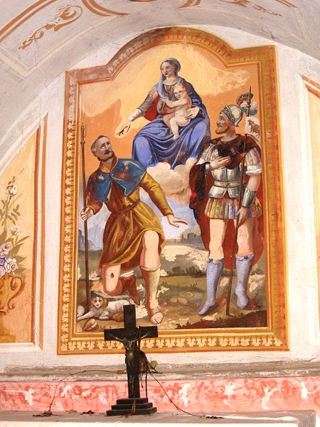 File:Pezzolo Valle Uzzone. Gorrino.Piovero - Cappella di San Rocco La Vergine San Rocco e San Martino.jpg