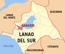 Mapa de Lanao del Sur com Ganassi em destaque