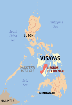 Mapa iti Filipinas a mangipakita ti pakasarakan iti Negros Occidental.