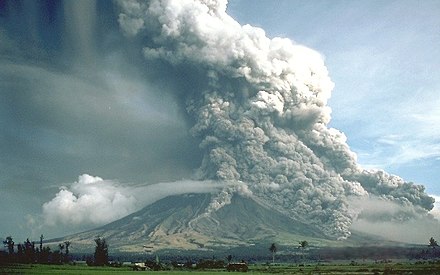 Pyroclastic flows sweep down the flanks of Mayon Volcano, Philippines, in 1984