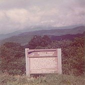 "Qualla Indian Reservation" sign in North Carolina; text of 1975 sign included in article Qualla Indian Reservation (NC).jpg