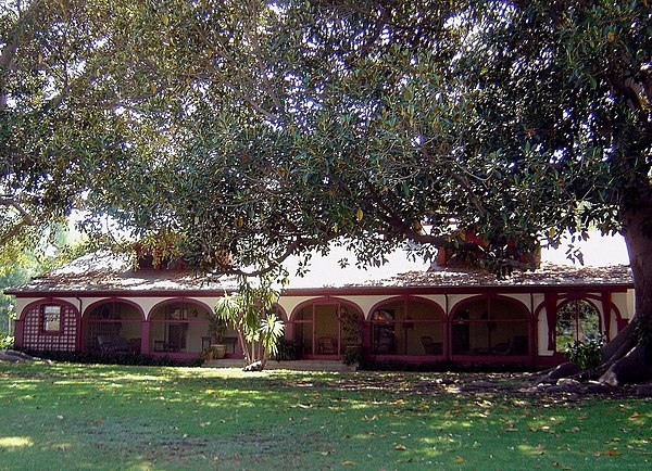 The exterior house at Rancho Los Alamitos, circa July 2008.