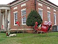Reindeer and sled at Fort Valley Police Department