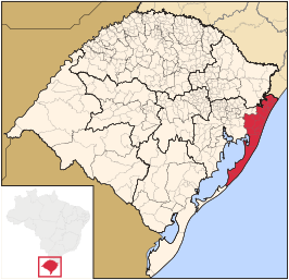 Ligging van de Braziliaanse microregio Osório in Rio Grande do Sul