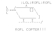Roflcopter en art ASCII animé.