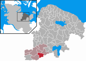 Poziția Ruhwinkel pe harta districtului Plön