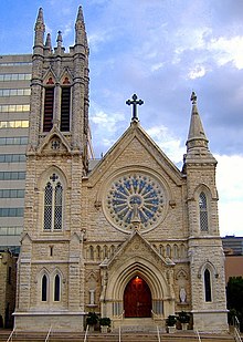 In 1948, Louis Joseph Reicher (542) became the first bishop of Austin (cathedral pictured.) Saint Marys Cathedral Austin Texas.jpg