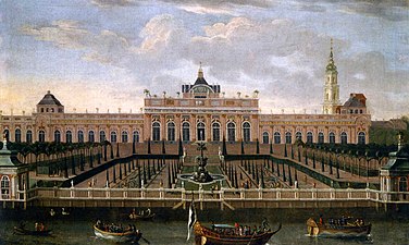 Д. Деген. Дворец Монбижу (1738—1742; не сохранился) и церковь Св. Софии. 1739. Холст, масло