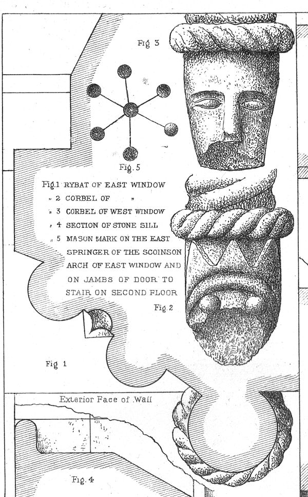 Masons marks, door jambs, face carving, etc. at Seagate Castle