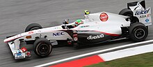 Sergio Perez at the 2011 Malaysian Grand Prix Sergio Perez 2011 Malaysia FP1.jpg