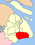 Location of Fengxian District in the municipality Shanghai administrative Fengxian.svg