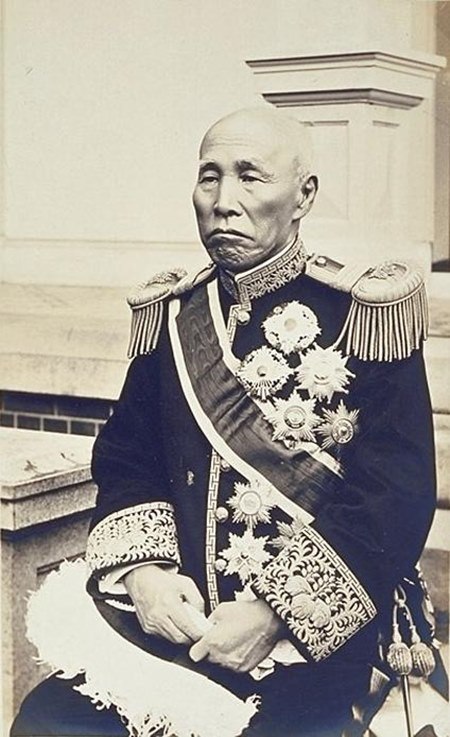 Marquess Okuma Shigenobu (1838–1922), 5th Prime Minister of Japan and founder of the university in 1882