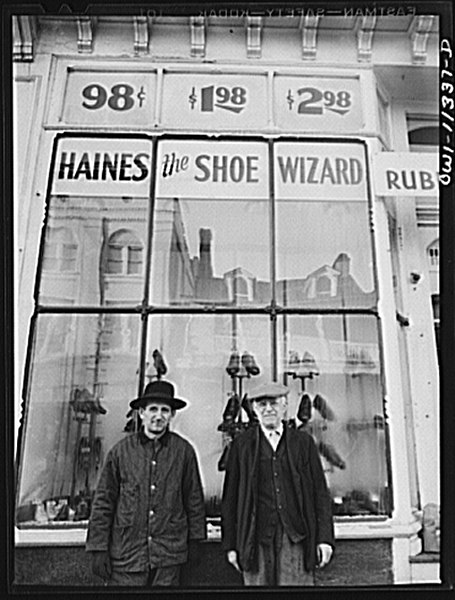 File:Shoe store on main street in the early morning 8d10274v.jpg