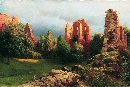 Ruins in late 19th century Sigulda ordulinnus 2.jpg