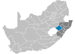 Municipalité du district d'Uthukela - Emplacement