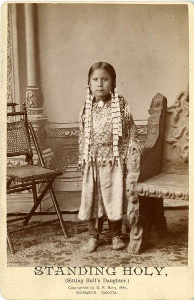 File:Standing Holy, daughter of Sitting Bull, with Dentallium Shell Hair Ties. (b82743cb48db466ba62cedb4c95fc771).tif