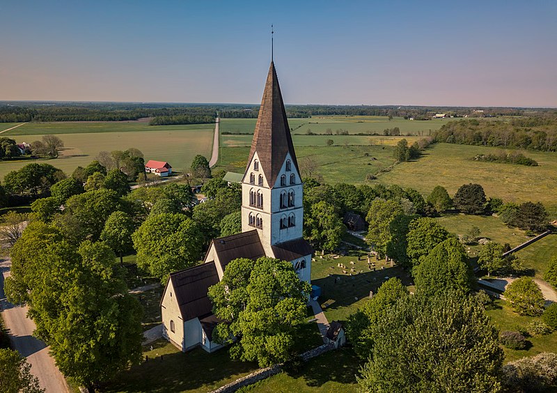 File:Stenkyrka church, aerial view.jpg