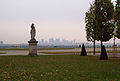 The Jardin de la Dauphine with La Défense in the background