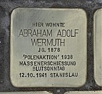 Stumbling block for Abraham Adolf Wermuth, Andreas-Schubert-Strasse-Strehlener Strasse, Dresden.JPG