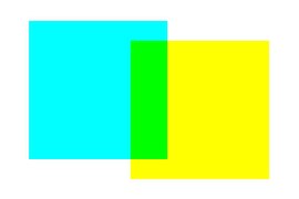 Subtractive color mixing cyan and yellow.jpg