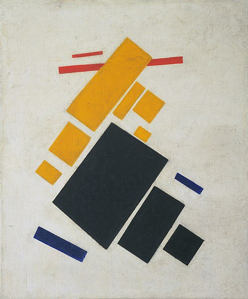 Kazimir Malevich, Suprematist Composition: Airplane Flying, 1915 (dated 1914). Oil on canvas, 1’10-7/8” x 1’7”. Museum of Modern Art, New York.