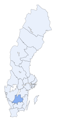 मानचित्र जिसमें योनशोपिंग Jönköpings län हाइलाइटेड है