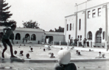 The Tustin Union High School pool, circa 1956 Swimming pool at Tustin High School.png