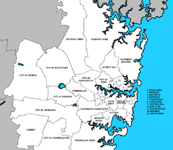 Mapa d'a badía de Sydney