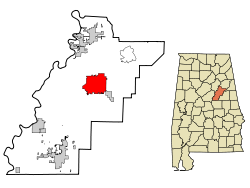 Talladega County Alabama Incorporated and Unincorporated areas Talladega Highlighted.svg