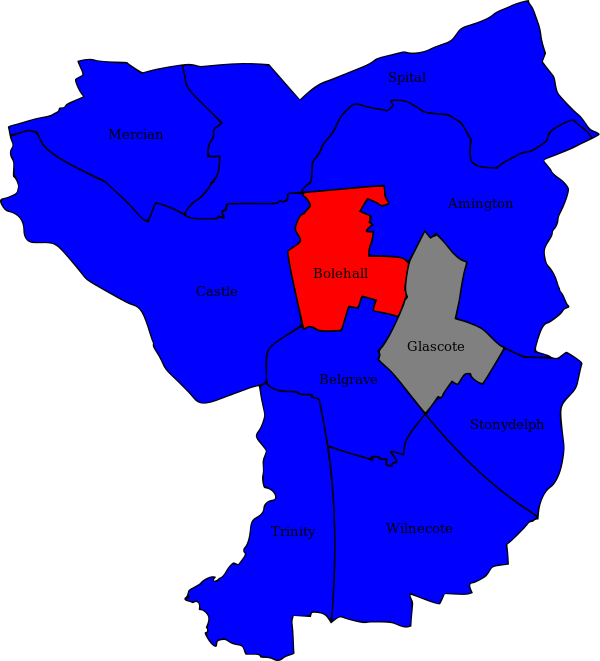 Local election results in Tamworth as of 3 May 2018 (before declaration of Glascote result)
