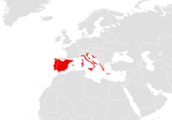 Área de distribución de Tarentola mauritanica.