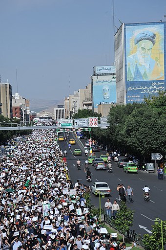 Protesters in Tehran during the 2009 Iranian election protests
