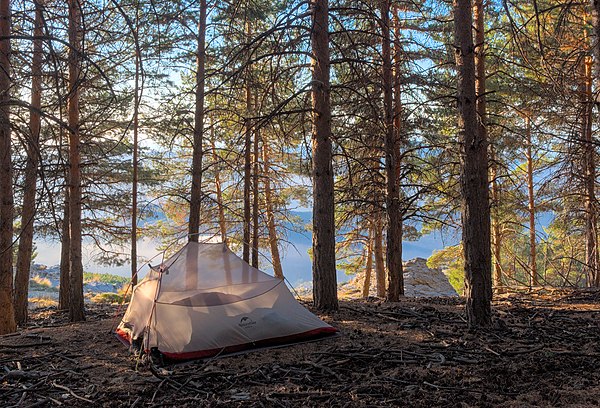 Tent camping in Sierra Nevada National Park