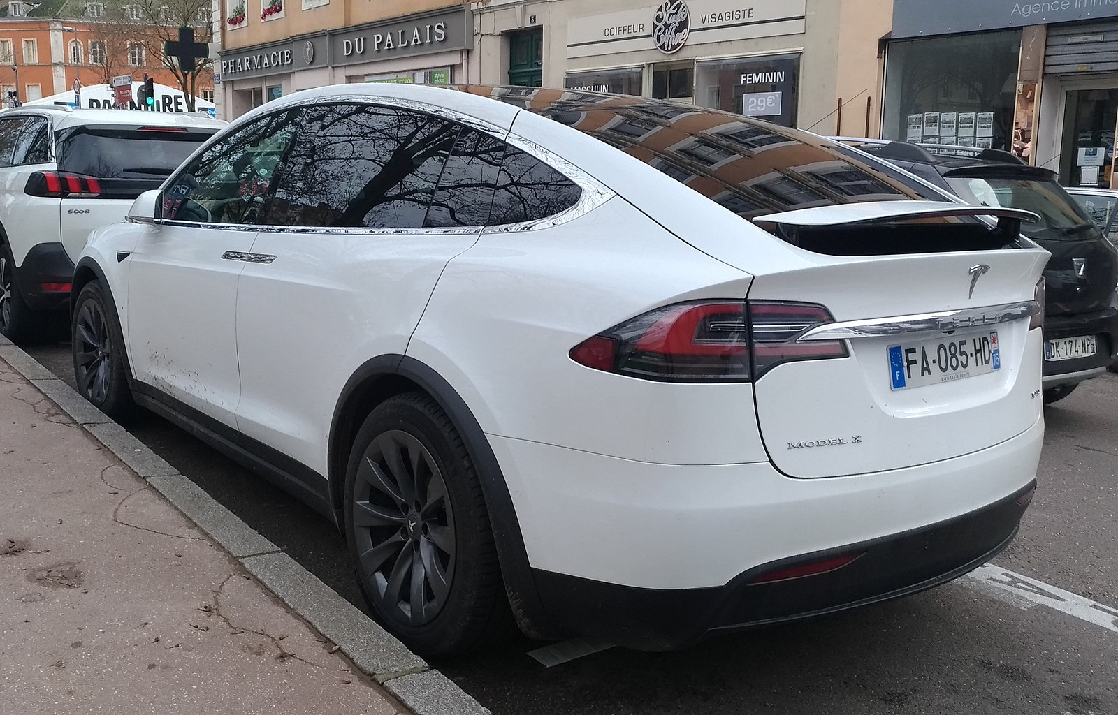 White Tesla Model X bumper