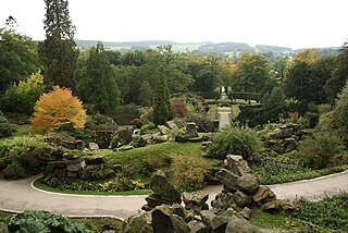 Rock garden garden with rocky soil