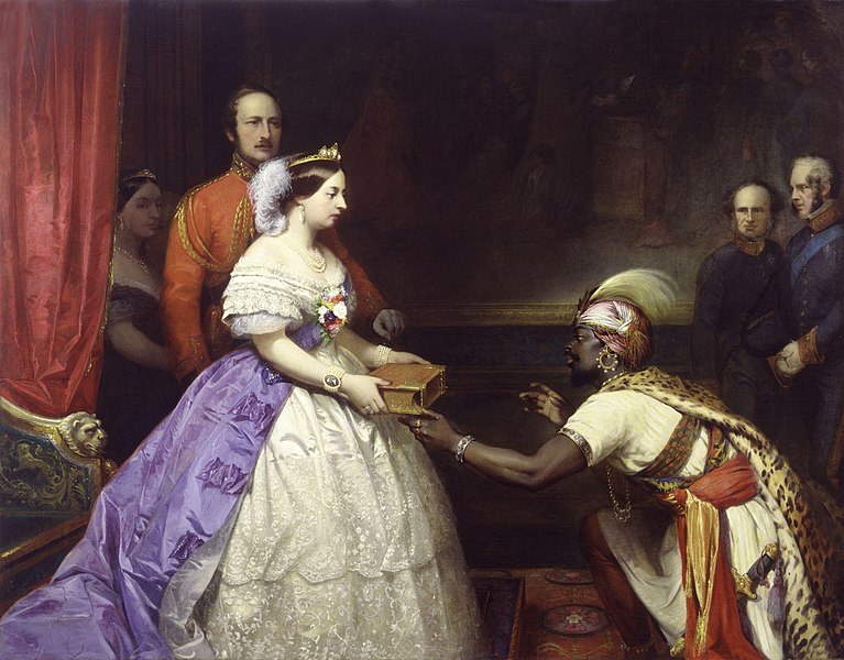 File:The Secret of England's Greatness' (Queen Victoria presenting a Bible in the Audience Chamber at Windsor) by Thomas Jones Barker.jpg