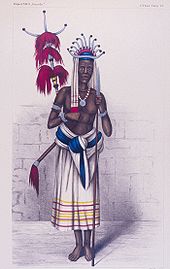 Portrait of a Timorese warrior in the area of Kupang in 1875, from the report of the expedition of the German ship SMS Gazelle. Timor warrior.jpg