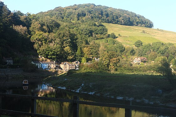 Tintern village reflecting in the River Wye