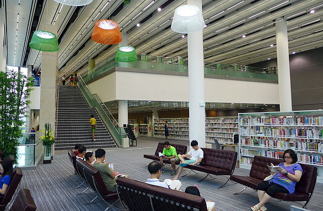 Tin Shui Wai Major Library at night