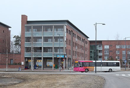 An Oulu public transport bus in Toppilansaari