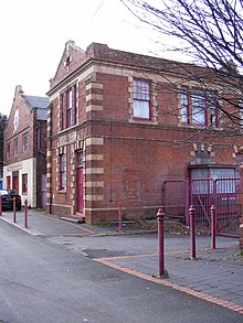 Company offices, a transformer station and the repair and paint shop at 34 Mount Pleasant, Bilston Trolley Bus House - geograph.org.uk - 1494544.jpg