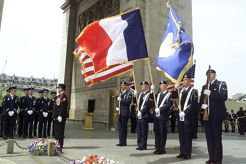 File:U.S. Air Forces in Europe of Ramstein, Germany, present the colors during a Memorial Day ceremony at the tomb of France's unknown soldier in the Arc de Triomphe in Paris.jpg