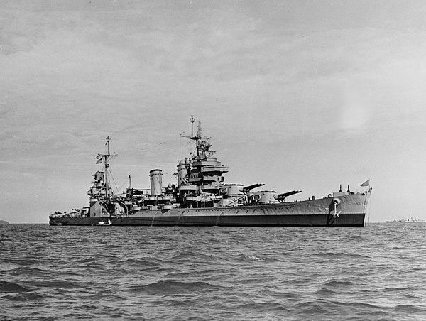 USS San Francisco off the Korean coast in 1945