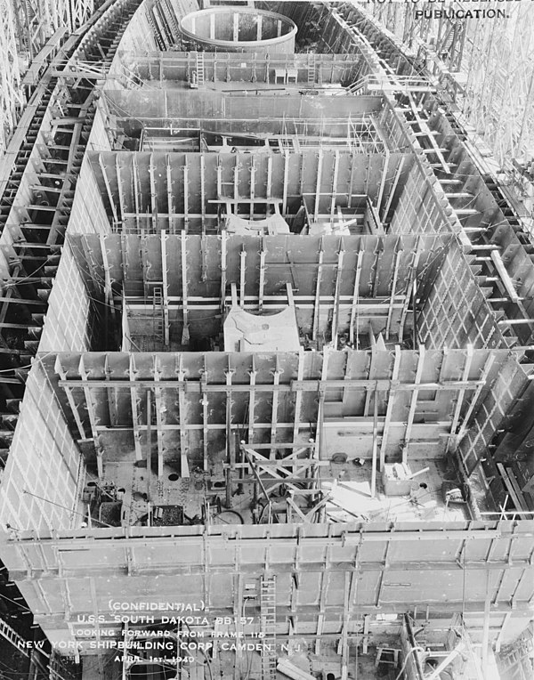 South Dakota under construction in April 1940