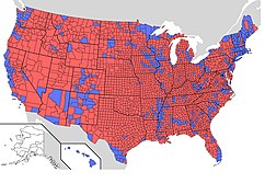 Presidential popular votes by county. Note substantially more "mixing" of colors.