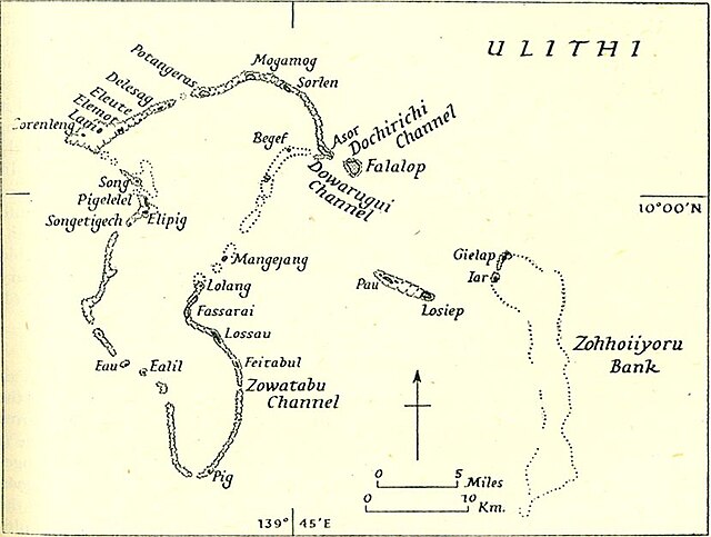 Mapa do atol de Ulithi