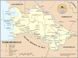Kaart van Turkmenistan